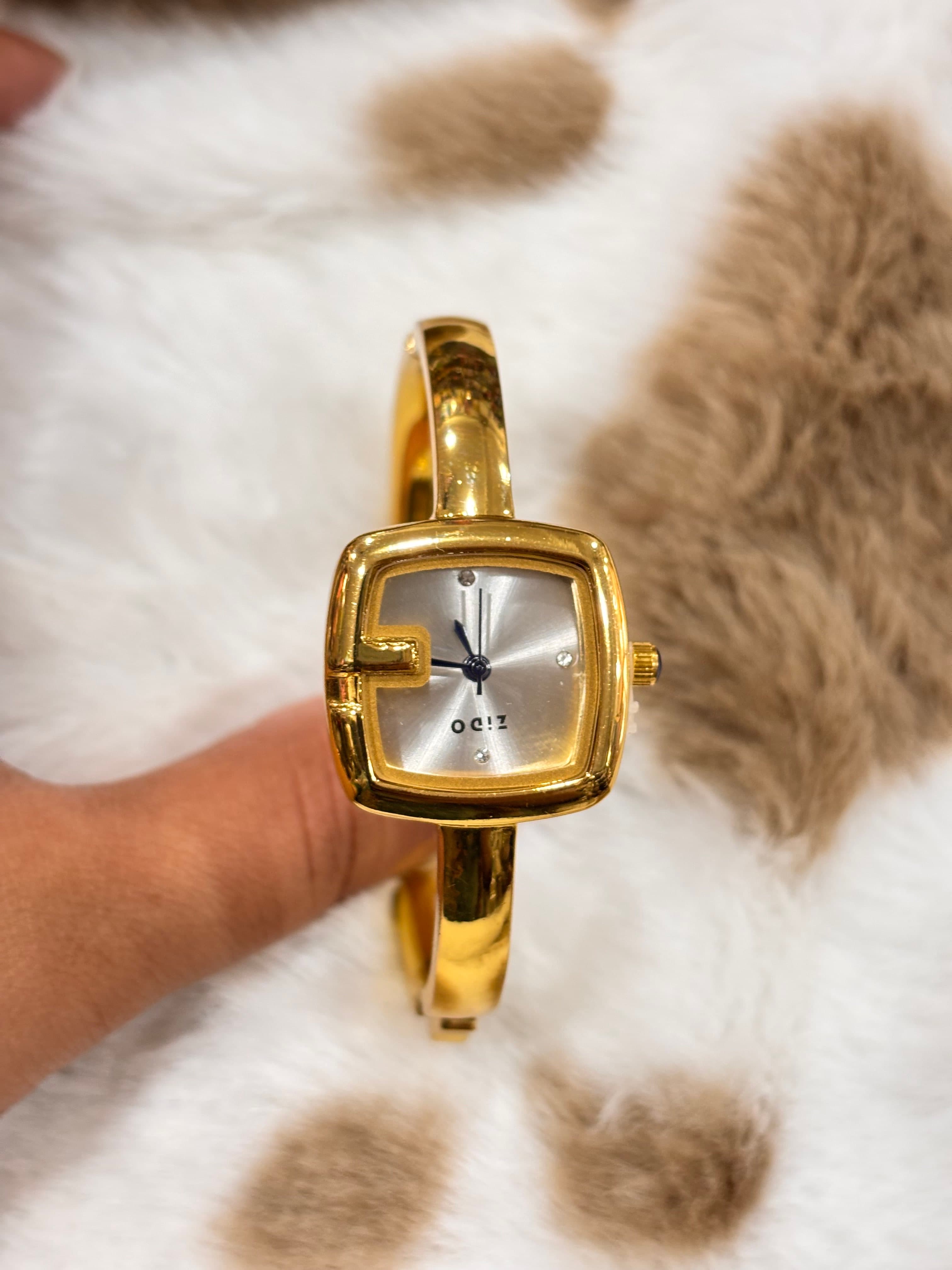 Vintage square Gold Plated Watch - Anti Tarnish - Image 1